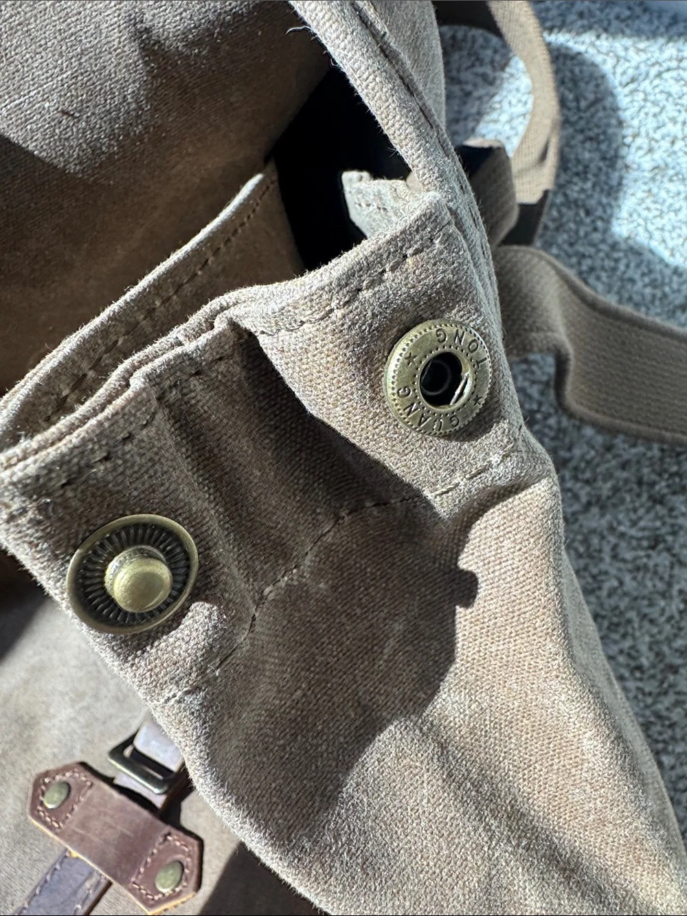 Solstice Waxed Canvas & Leather Laptop Backpack NWOT